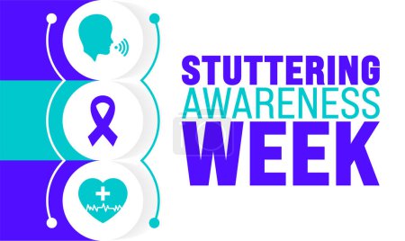 May is National Stuttering Awareness Week background template. Holiday concept. use to background, banner, placard, card, and poster design template with text inscription and standard color. vector