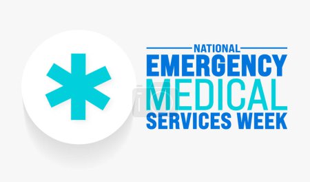Illustration for May is National EMS Week or Emergency Medical Services Week background template. Holiday concept. use to background, banner, placard, card, and poster design template with text inscription - Royalty Free Image