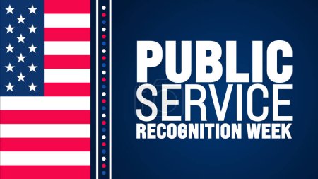 May is Public Service Recognition Week background template. Holiday concept. use to background, banner, placard, card, and poster design template with text inscription and standard color. vector