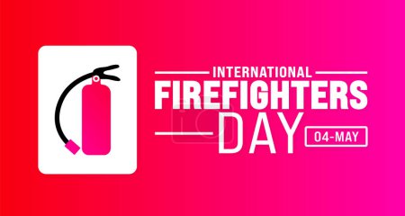 Der 4. Mai ist der internationale Tag der Feuerwehr. Ferienkonzept. Verwendung für Hintergrund, Banner, Plakat, Karte und Plakatentwurf mit Textbeschriftung und Standardfarbe. Vektor
