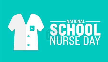 Illustration for 8 may School Nurse Day background template. Holiday concept. use to background, banner, placard, card, and poster design template with text inscription and standard color. vector illustration. - Royalty Free Image