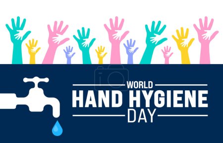 5 Mai Journée mondiale de l'hygiène des mains modèle de fond. Concept de vacances. utiliser pour l'arrière-plan, bannière, plaque, carte et modèle de conception d'affiche avec l'inscription de texte et la couleur standard. illustration vectorielle.