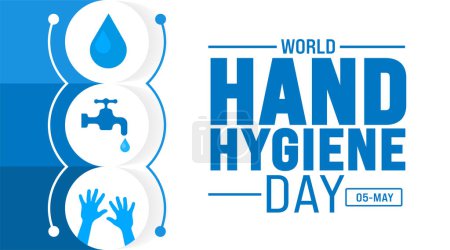 5 Mai Journée mondiale de l'hygiène des mains modèle de fond. Concept de vacances. utiliser pour l'arrière-plan, bannière, plaque, carte et modèle de conception d'affiche avec l'inscription de texte et la couleur standard. illustration vectorielle.