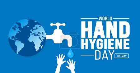 5 May World Hand Hygiene Day background template. Holiday concept. use to background, banner, placard, card, and poster design template with text inscription and standard color. vector illustration.