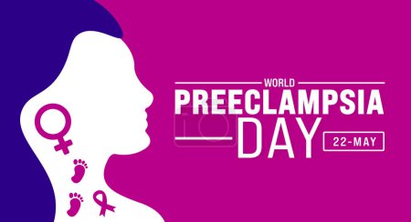 Illustration for May is World Preeclampsia Day background template. Holiday concept. use to background, banner, placard, card, and poster design template with text inscription and standard color. vector illustration. - Royalty Free Image