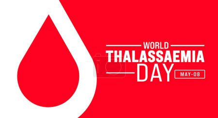 Illustration for May is World Thalassaemia Day background template. Holiday concept. use to background, banner, placard, card, and poster design template with text inscription and standard color. vector illustration. - Royalty Free Image