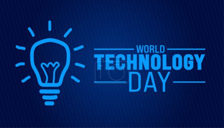 Illustration for World Technology day background template. Holiday concept. use to background, banner, placard, card, and poster design template with text inscription and standard color. vector illustration. - Royalty Free Image