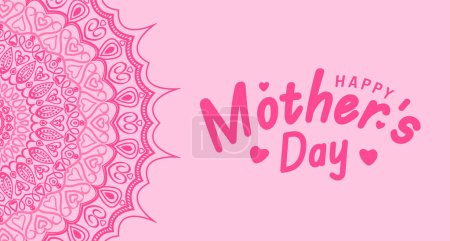 Happy Mother's day typography with mandala background template. use to background, banner, placard, card, and poster design template with text inscription and standard color.