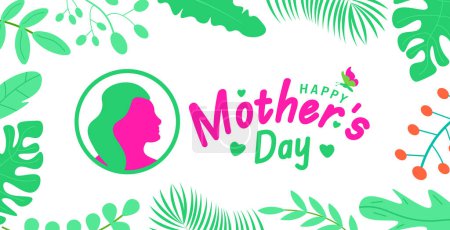 Happy Mother's day women vector design with colorful flower background template. use to background, banner, placard, card, and poster design template with text inscription and standard color.
