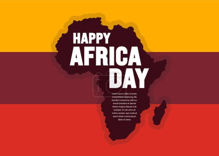 25 May is Happy Africa Day geometric shape pattern background with african map vector design template. Holiday concept. use to background, banner, placard, card, and poster design template.