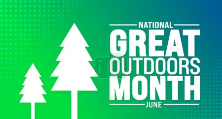 June is Great Outdoors Month background template. Holiday concept. use to background, banner, placard, card, and poster design template with text inscription and standard color. vector illustration.