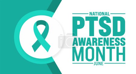 Posttraumatic Stress Disorder or PTSD Awareness Month background template. Holiday concept. use to background, banner, placard, card, and poster design template with text inscription