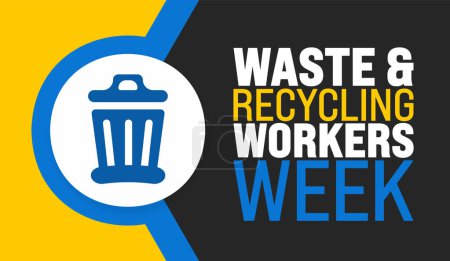 June is Waste and recycling workers week background template. Holiday concept. use to background, banner, placard, card, and poster design template with text inscription and standard color.