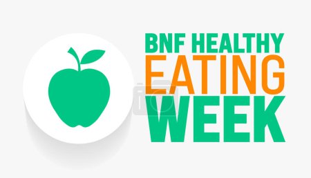 Illustration for June is BNF Healthy Eating Week background template. Holiday concept. use to background, banner, placard, card, and poster design template. - Royalty Free Image