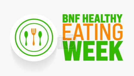 Illustration for June is BNF Healthy Eating Week background template. Holiday concept. use to background, banner, placard, card, and poster design template. - Royalty Free Image