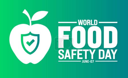 7 Juin est le modèle de conception de fond de la Journée mondiale de la sécurité alimentaire. Concept de vacances. utiliser pour l'arrière-plan, bannière, plaque, carte et modèle de conception d'affiche avec l'inscription de texte et la couleur standard. vecteur