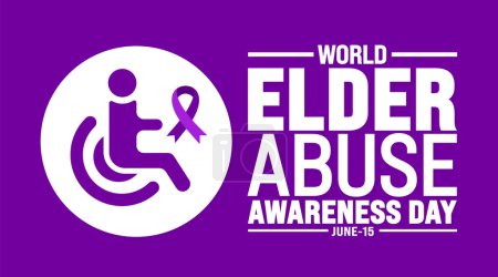 15 Junio es World Elder Abuse Awareness Day plantilla de fondo. Concepto de vacaciones. utilizar para el fondo, banner, pancarta, tarjeta, y la plantilla de diseño de póster con inscripción de texto y color estándar. vector
