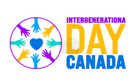 June is Intergenerational day Canada background template. Holiday concept. use to background, banner, placard, card, and poster design template with text inscription and standard color. vector