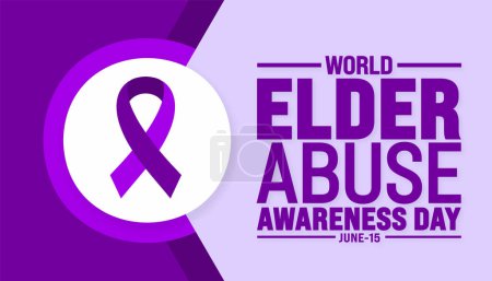 15 Junio es World Elder Abuse Awareness Day plantilla de fondo. Concepto de vacaciones. utilizar para el fondo, banner, pancarta, tarjeta, y la plantilla de diseño de póster con inscripción de texto y color estándar. vector