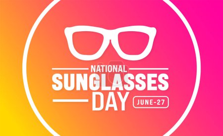 June is National sunglasses day background template. Holiday concept. use to background, banner, placard, card, and poster design template with text inscription and standard color. vector illustration