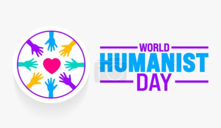 Illustration for June is World humanist day background template. Holiday concept. use to background, banner, placard, card, and poster design template with text inscription and standard color. vector illustration. - Royalty Free Image
