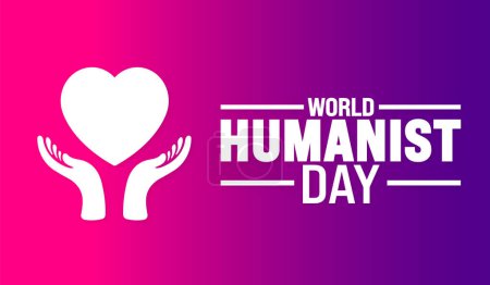 Illustration for June is World humanist day background template. Holiday concept. use to background, banner, placard, card, and poster design template with text inscription and standard color. vector illustration. - Royalty Free Image