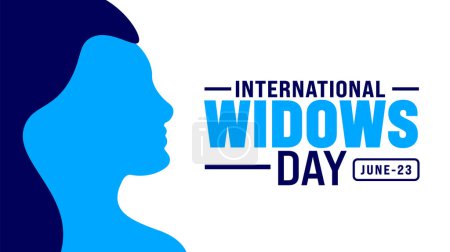 Le 23 juin est le modèle de fond de la Journée internationale des veuves. Concept de vacances. utiliser pour l'arrière-plan, bannière, plaque, carte et modèle de conception d'affiche avec l'inscription de texte et la couleur standard. vecteur