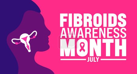 Illustration for July is Fibroids Awareness Month background template. Holiday concept. use to background, banner, placard, card, and poster design template with text inscription and standard color. vector - Royalty Free Image