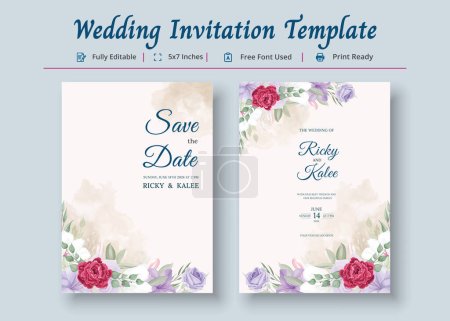 Illustration for Wedding Invitation Card Template, Invitation Card - Royalty Free Image