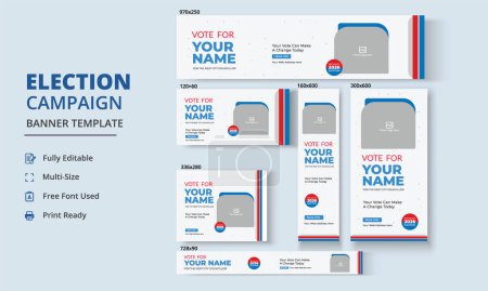 Photo for PrintElection Campaign Banner Template, Political Campaign Banner Template, Vote Banner Template, Political Election Poster - Royalty Free Image
