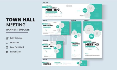 Photo for Town Hall Meeting Banner Templates, City Hall Poster - Royalty Free Image