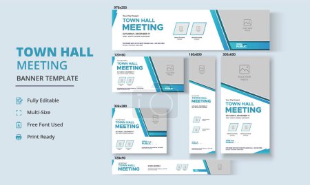 Photo for Town Hall Meeting Banner Templates, City Hall Poster - Royalty Free Image