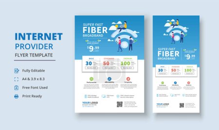 Photo for Internet Service Provider Roll Up Banner, dl flyer, roll up banner - Royalty Free Image