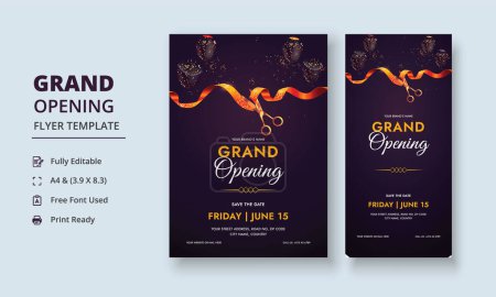 Photo for Grand Opening Flyer Template, Realistic grand Opening Invitation, Inauguration Flyer, ceremony invitation flyer, Grand opening dl flyer - Royalty Free Image