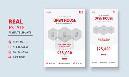 Open House Poster, Real Estate Flyer Template, House for sale poster