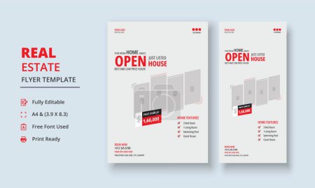Open House Poster, Immobilien Flyer Vorlage, Haus zum Verkauf Poster