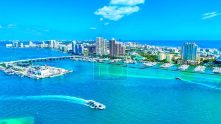 Photo for Miami Beach South Pointe park and beach - Royalty Free Image