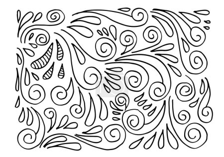Illustration for Hand drawn vector sketchy Doodle cartoon set of curls and swirls decorative elements for concept design - Royalty Free Image