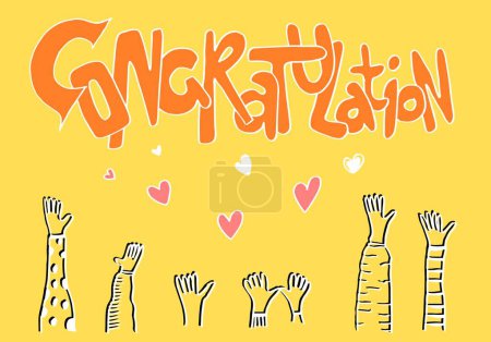 Illustration for Applause hand draw on yellow background with congratulation text.vector illustration. - Royalty Free Image