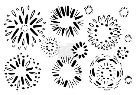 Illustration for Sun burst, hand drawn design element. starburst sketch illustration. - Royalty Free Image