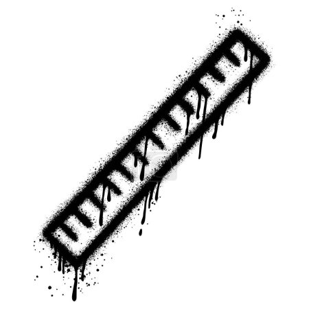 Illustration for Spray Painted Graffiti Ruller Sprayed isolated with a white background. - Royalty Free Image