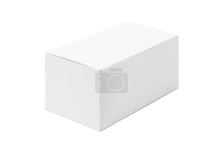 Téléchargez les photos : Emballage vierge boîte en carton blanc pour la conception du produit maquette isolée sur fond blanc avec chemin de coupe - en image libre de droit