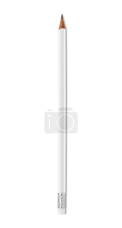 Photo for Wooden pencils with white body the simple writing instrument isolated on white background - Royalty Free Image