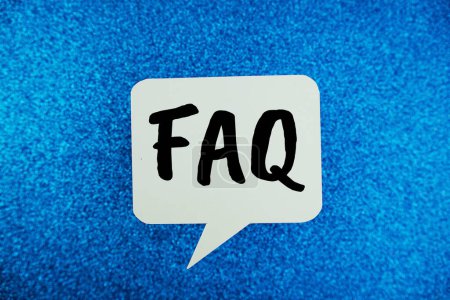 Photo for FAQ text message written on white bubble speech - Royalty Free Image