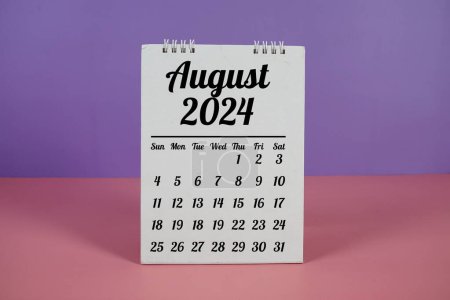 August 2024 annual monthly desk calendar for planning and management