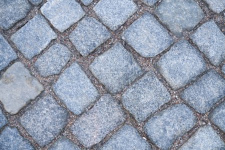 Photo for A blue stone floor with a small square pattern - Royalty Free Image