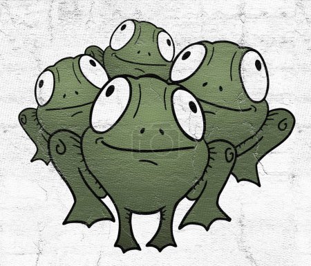 Téléchargez les photos : Belle image de Groupe de la grenouille - en image libre de droit