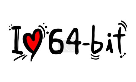 Ilustración de Diseño creativo de mensaje de amor de 64 bits - Imagen libre de derechos