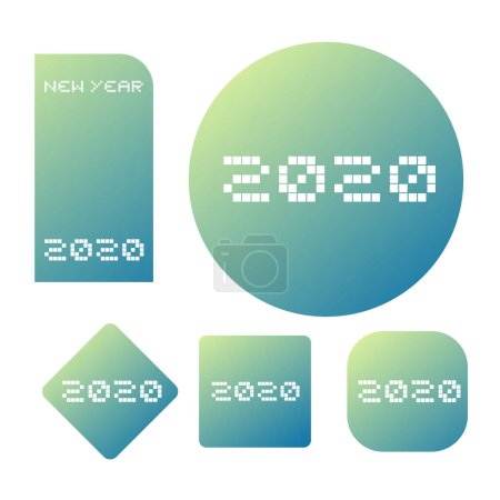 Téléchargez les illustrations : Conception créative des symboles du nouvel an 2020 - en licence libre de droit