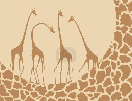 Téléchargez les illustrations : Conception créative de jolies girafes illustration - en licence libre de droit